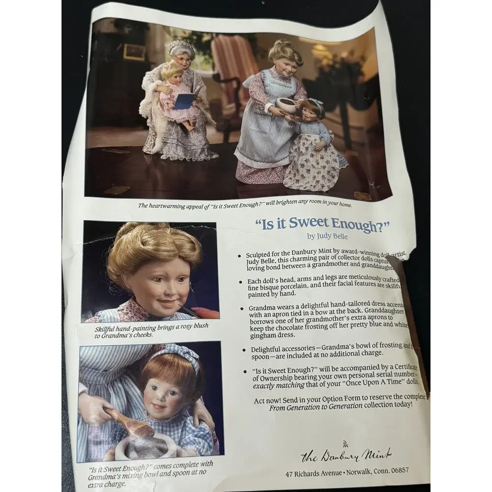 Danbury Mint Is it Sweet Enough?‎ Porcelain Mother Daughter Dolls by Judy Belle